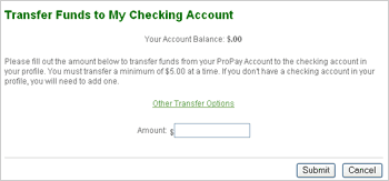Transfer Funds Amount